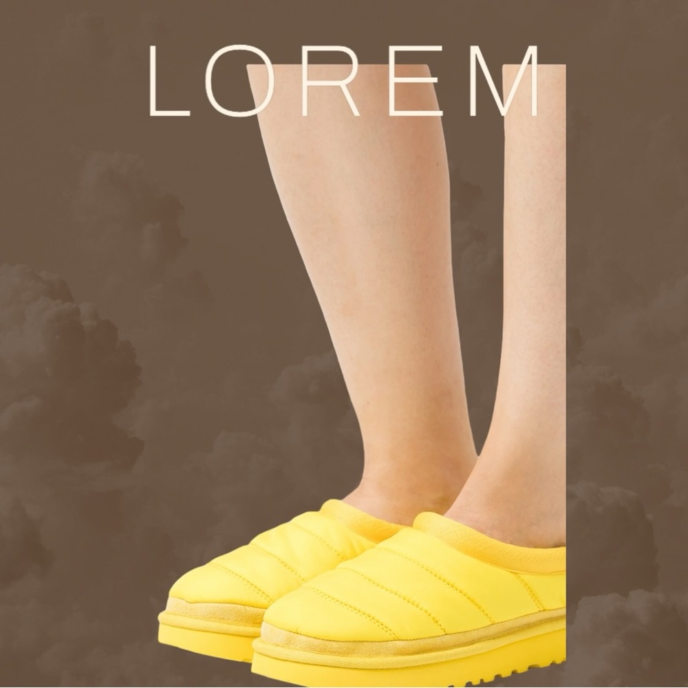 UGG Womens Tasman LTA Canary Polyester Puff Slippers Shoes Yellow Size 9